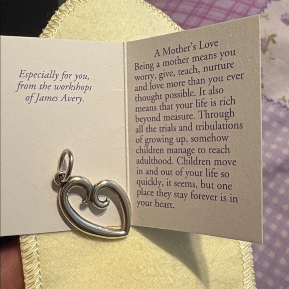 James Avery “A Mother’s Love” 925 Silver Heart Swirl Pendant - Picture 4 of 8
